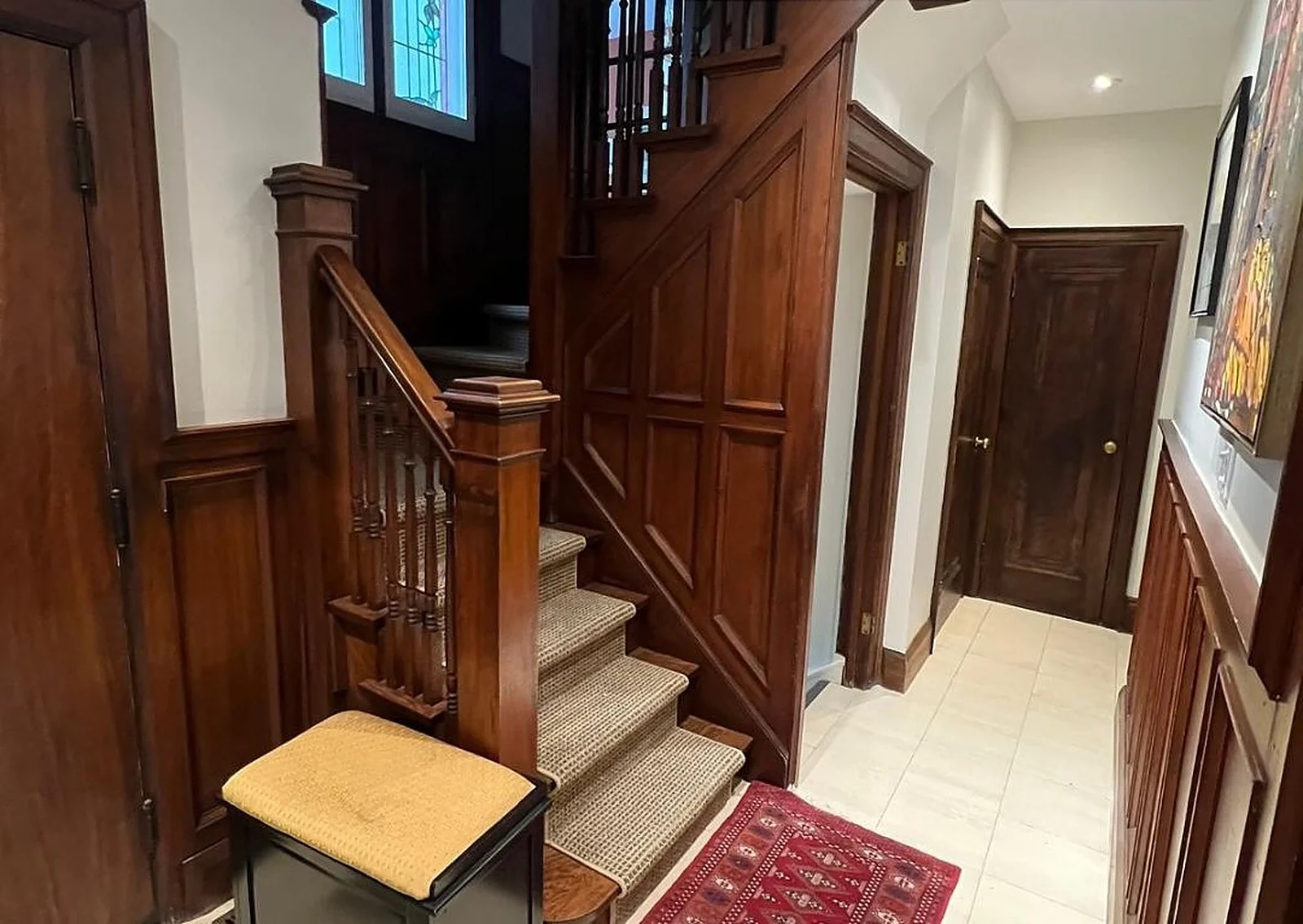 Before: A 1934 oak staircase, lightened up